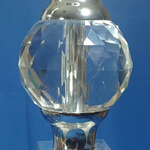 Vintage Hollywood Regency Crystal Ball Lucite Lamps Set Chrome Hardware … - Picture 6 of 11